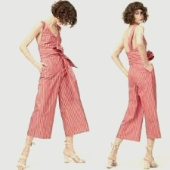 Club Monaco Pink Striped Jumpsuit - Picture 2 of 4
